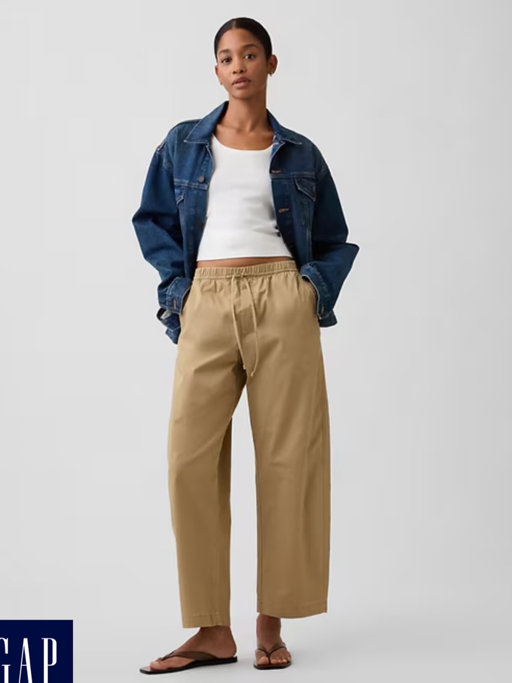 GAP Factory High Rise Easy Barrel Khakis